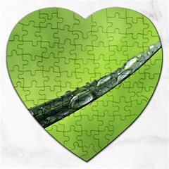 Green Drops Jigsaw Puzzle (heart) by Siebenhuehner