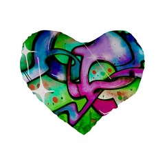 Graffity 16  Premium Heart Shape Cushion  by Siebenhuehner