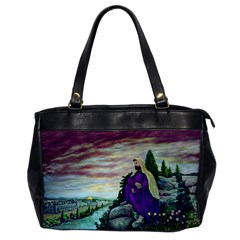 Jesus Overlooking Jerusalem - Ave Hurley - Artrave - Oversize Office Handbag (one Side) by ArtRave2