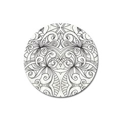 Drawing Floral Doodle 1 Magnet 3  (round) by MedusArt