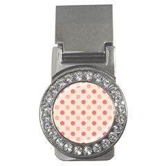 Pale Pink Polka Dots Money Clip (cz) by Colorfulart23