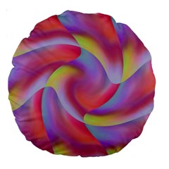 Colored Swirls 18  Premium Round Cushion  by Colorfulart23