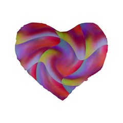 Colored Swirls 16  Premium Heart Shape Cushion  by Colorfulart23