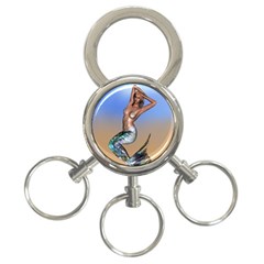 Sexy Mermaid On Beach 3-ring Key Chain by goldenjackal