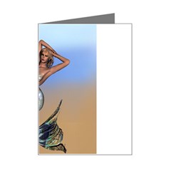 Sexy Mermaid On Beach Mini Greeting Card by goldenjackal