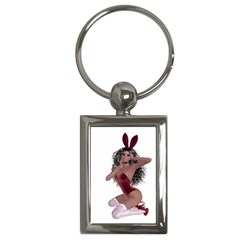 Miss Bunny In Red Lingerie Key Chain (rectangle) by goldenjackal