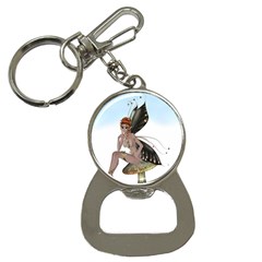 Fairy Sitting On A Mushroom Bottle Opener Key Chain by goldenjackal