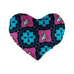 Aqua Unicorn 16  Premium Heart Shape Cushion  Front