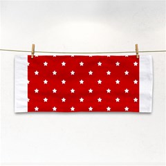 White Stars On Red Hand Towel by StuffOrSomething