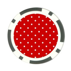 White Stars On Red Poker Chip (10 Pack) by StuffOrSomething