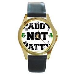 Paddynotpatty Round Leather Watch (gold Rim)  by Shannairl