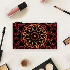 Yellow And Red Mandala Cosmetic Bag (small) by Zandiepants