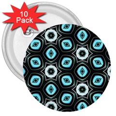 Pale Blue Elegant Retro 3  Button (10 Pack) by Colorfulart23