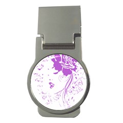 Purple Woman Of Chronic Pain Money Clip (round) by FunWithFibro