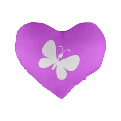 Butterfly 16  Premium Heart Shape Cushion  by Colorfulart23