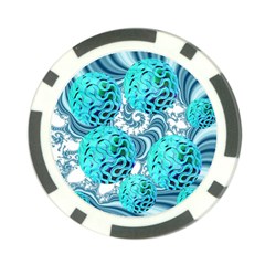 Teal Sea Forest, Abstract Underwater Ocean Poker Chip by DianeClancy