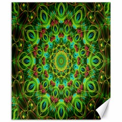 Peacock Feathers Mandala Canvas 8  X 10  (unframed) by Zandiepants