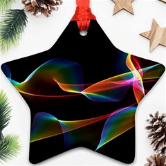 Fluted Cosmic Rafluted Cosmic Rainbow, Abstract Winds Star Ornament by DianeClancy