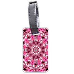 Twirling Pink, Abstract Candy Lace Jewels Mandala  Luggage Tag (one Side) by DianeClancy