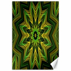 Woven Jungle Leaves Mandala Canvas 12  X 18  (unframed) by Zandiepants