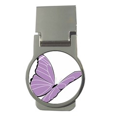 Purple Awareness Butterfly 2 Money Clip (round) by FunWithFibro