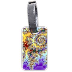 Desert Winds, Abstract Gold Purple Cactus  Luggage Tag (one Side) by DianeClancy