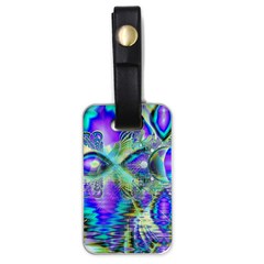 Abstract Peacock Celebration, Golden Violet Teal Luggage Tag (one Side) by DianeClancy