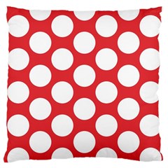 Red Polkadot Large Cushion Case (single Sided)  by Zandiepants