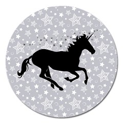 Unicorn On Starry Background Magnet 5  (round) by StuffOrSomething