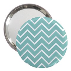 Blue And White Chevron 3  Handbag Mirror by zenandchic