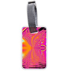 Magenta Boardwalk Carnival, Abstract Ocean Shimmer Luggage Tag (one Side) by DianeClancy