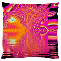 Magenta Boardwalk Carnival, Abstract Ocean Shimmer Large Cushion Case (two Sided)  by DianeClancy