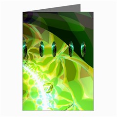 Dawn Of Time, Abstract Lime & Gold Emerge Greeting Card (8 Pack) by DianeClancy