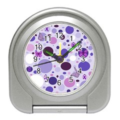 Purple Awareness Dots Desk Alarm Clock by FunWithFibro