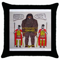 Big Foot & Romans Black Throw Pillow Case by creationtruth