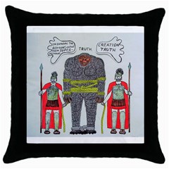 Big Foot 2 Romans Black Throw Pillow Case by creationtruth