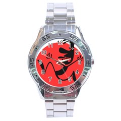 Running Man Stainless Steel Watch by StuffOrSomething