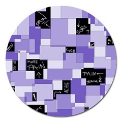 Purple Pain Modular Magnet 5  (round) by FunWithFibro