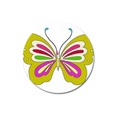 Color Butterfly  Magnet 3  (round) by Colorfulart23