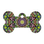 Psychedelic Leaves Mandala Dog Tag Bone (Two Sided) Back