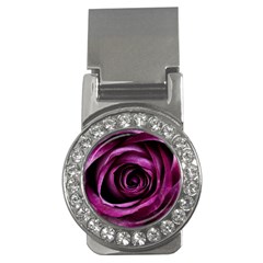 Deep Purple Rose Money Clip (cz) by Colorfulart23