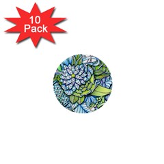 Peaceful Flower Garden 1  Mini Button (10 Pack) by Zandiepants