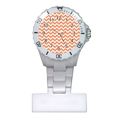 Orange And White Zigzag Nurses Watch by Zandiepants