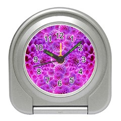 Purple Dahlias Desk Alarm Clock by FunWithFibro