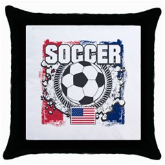 Soccer United States Of America Throw Pillow Case (black) by MegaSportsFan