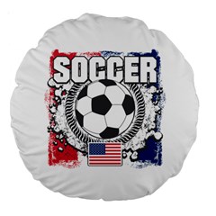 Soccer United States Of America 18  Premium Round Cushion  by MegaSportsFan