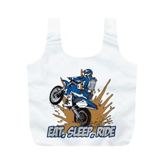 Eat Sleep Ride Motocross Full Print Recycle Bag (m) by MegaSportsFan