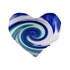 Abstract Waves 16  Premium Heart Shape Cushion  by Colorfulart23