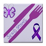 Send Spoons Ceramic Tile Front