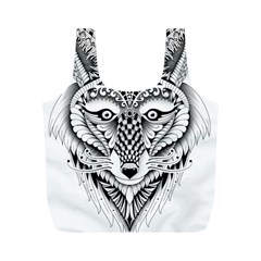 Ornate Foxy Wolf Reusable Bag (m) by Zandiepants